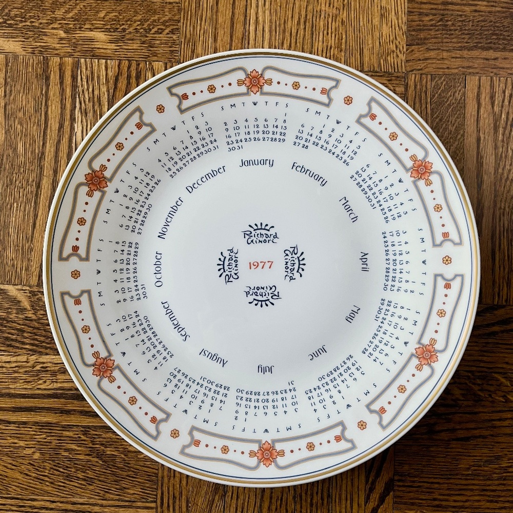 Vintage Richard Ginori 1977 Calendar Plate Italian Porcelain - Great as a Gift!